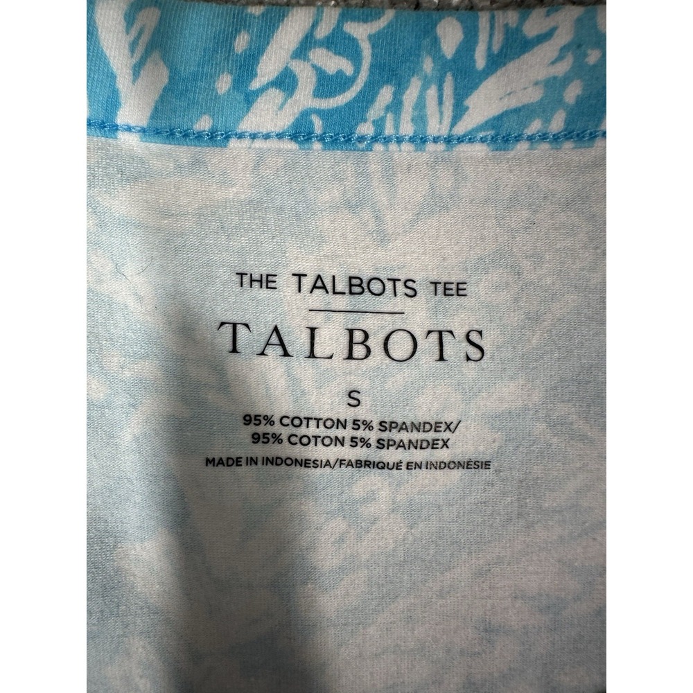 Talbots Top Womens Small Aqua Blue Paisley The Talbots Tee T-Shirt - Picture 4 of 8